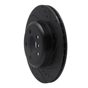 BMW 428I xDrive Brake Rotor (1) - Rear Right - R1 Concepts - Drilled & Slotted - Black - `13-`21